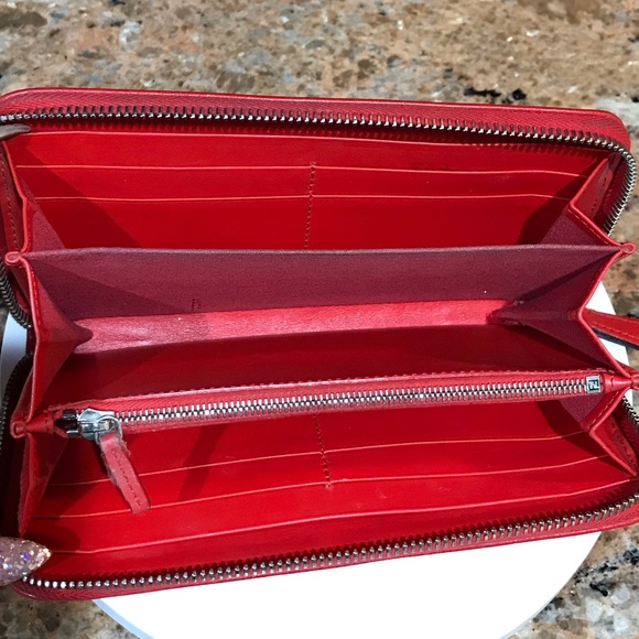 FENDI By the Way Leather Zip Around Wallet- Red π₯β€οΈπ - Picture 7 of 17